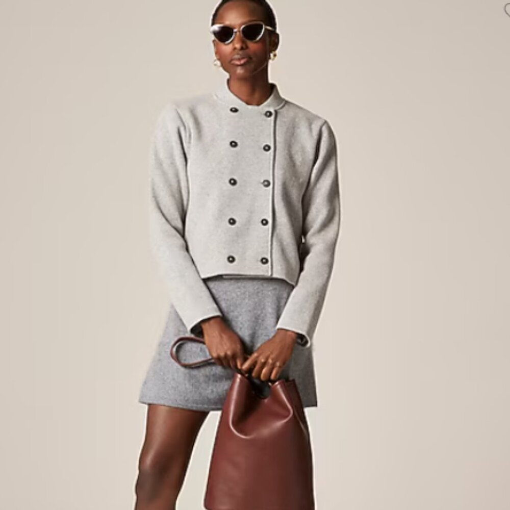 NWT Double breasted jacket in knit-wool blend